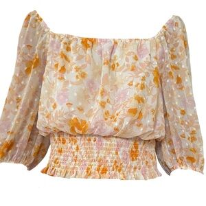 Lush - NWT - Women’s Square Neck Floral Crop Top